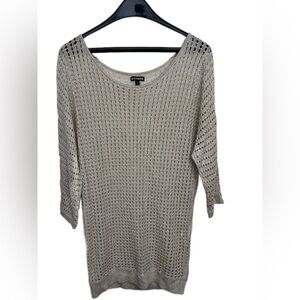 Express Gold Crew‎ Neck Sweater with Textured Knit and sparkles size large